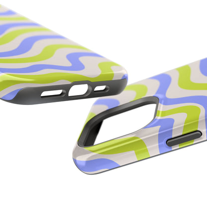 Neon Wave MagSafe iPhone Case – Bold Dual-Layer Protection with 70s-Inspired Vibe