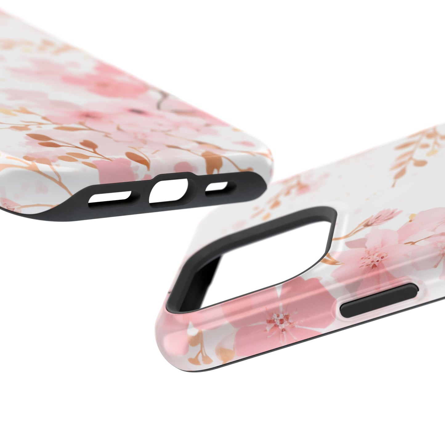 Soft Pink Cherry Blossom MagSafe Case – Floral Elegance with Wireless Charging