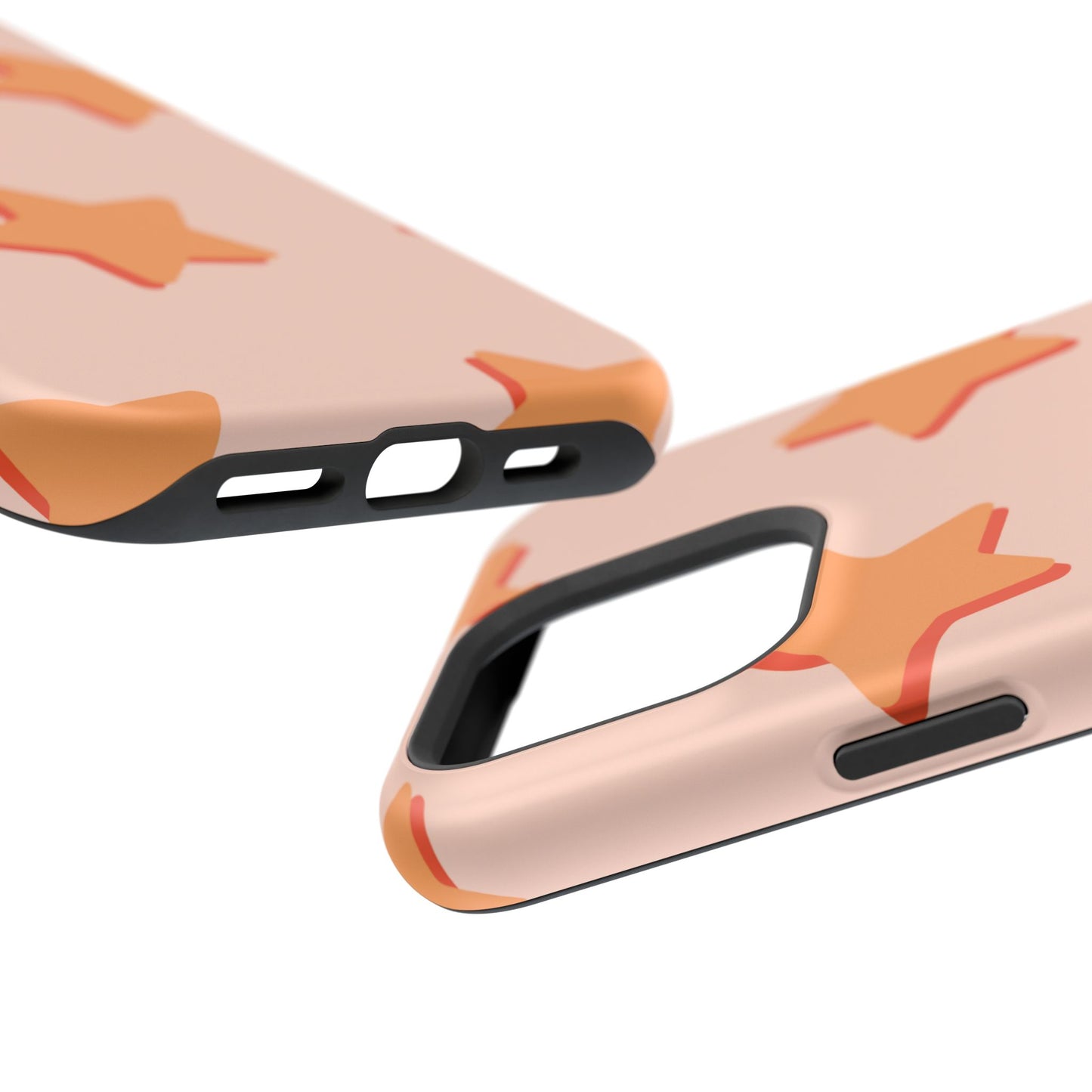 Retro Orange Stars MagSafe iPhone Case – Shock-Resistant, Smooth Matte Finish, Dual-Layer Design