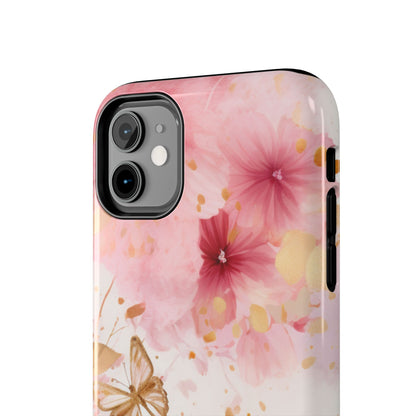 Blush Pink Floral Butterfly - iPhone Case