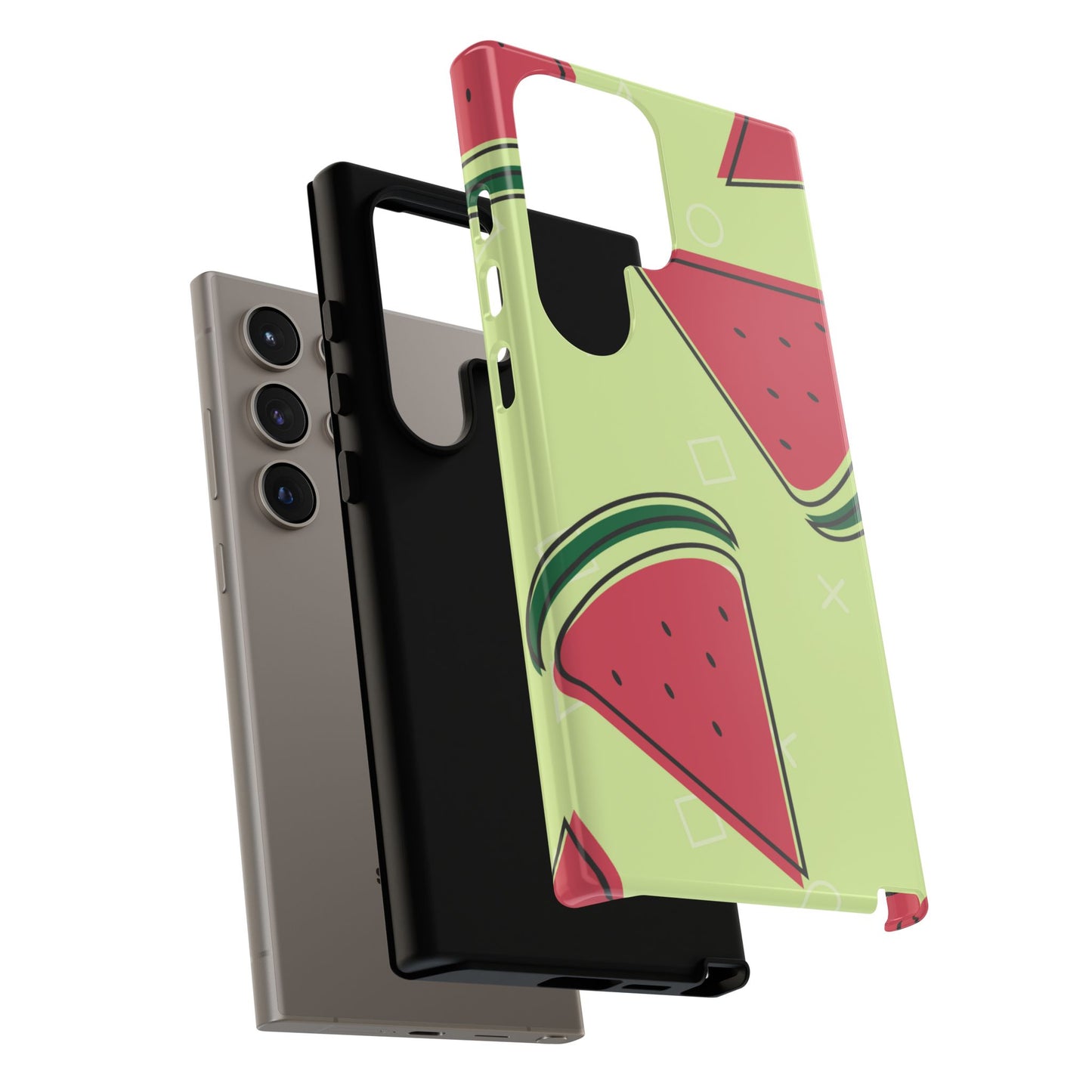 Watermelon Slice Samsung Galaxy Case – Fresh & Fun Design with Retro Geometric Pattern