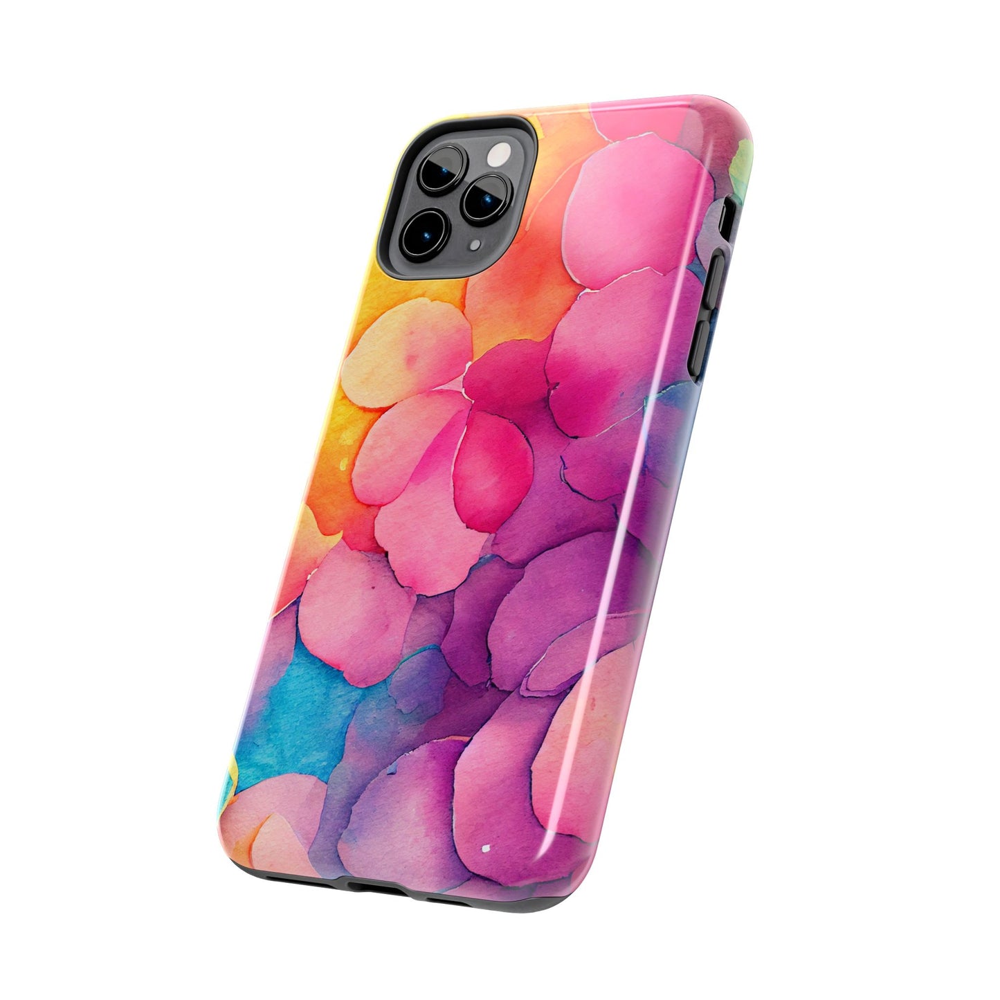 Sunset Petals Watercolor iPhone Case – Slim Design, Glossy Finish