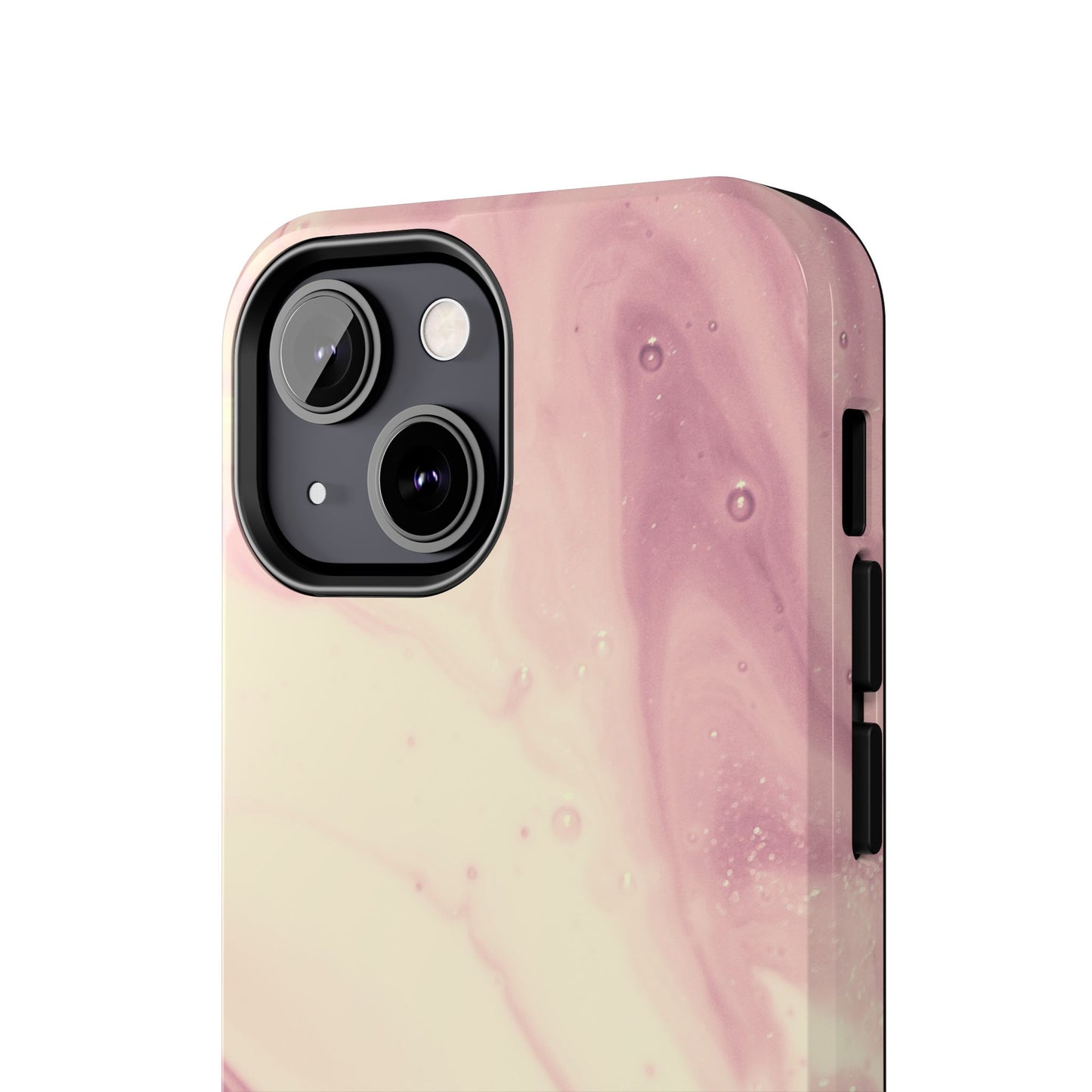 Blush Marble Glow – iPhone Case with Rose Gold & Pink Swirl Pattern