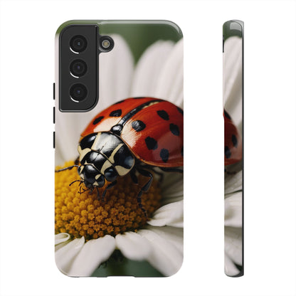 Samsung Galaxy Case: Ladybug on White Daisy