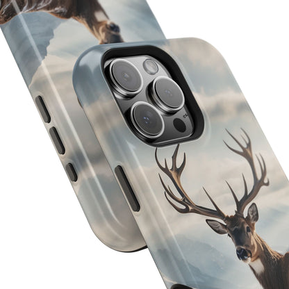 Alpine Majesty: Stag in Snow – MagSafe iPhone Case