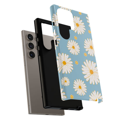 Bright Daisy Samsung Galaxy Case – Light Blue Background, Shockproof and Slim Design - BOGO Cases