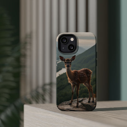 Majestic Fawn Overlooking Mountain Vista MagSafe iPhone Case