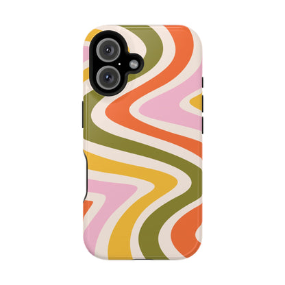 Retro Groove MagSafe iPhone Case – 70s-Inspired Design with Dual-Layer Protection