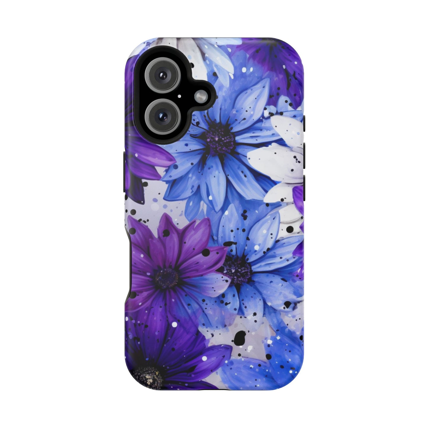 Vibrant Purple & Blue Floral Splash - MagSafe iPhone Series Case