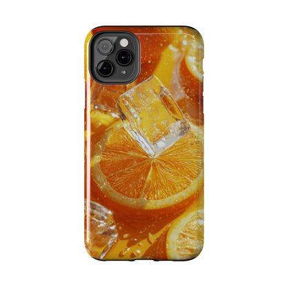 Citrus Orange Splash iPhone Case – Dual-Layer Tough Protection, Vibrant Summer Design