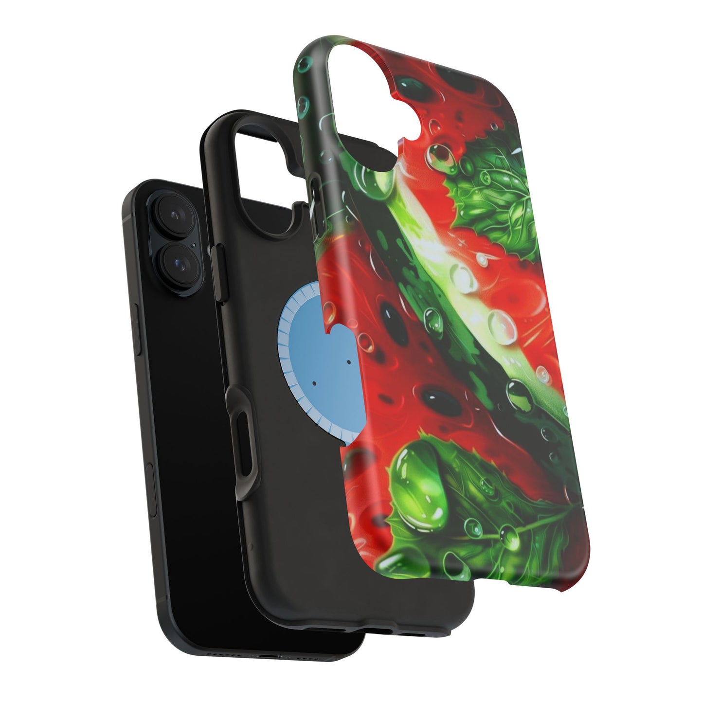 Juicy Watermelon & Mint MasSafe iPhone Case – Tough Dual-Layer, Vibrant Summer Design