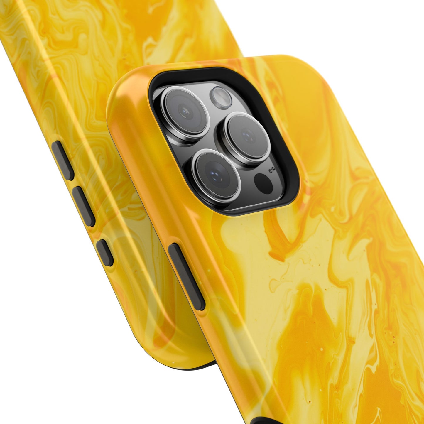 Luxe Yellow Marble MagSafe iPhone Case – Bold Golden Elegance with Magnetic Precision