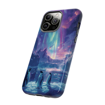 Penguin Parade Northern Lights iPhone Case