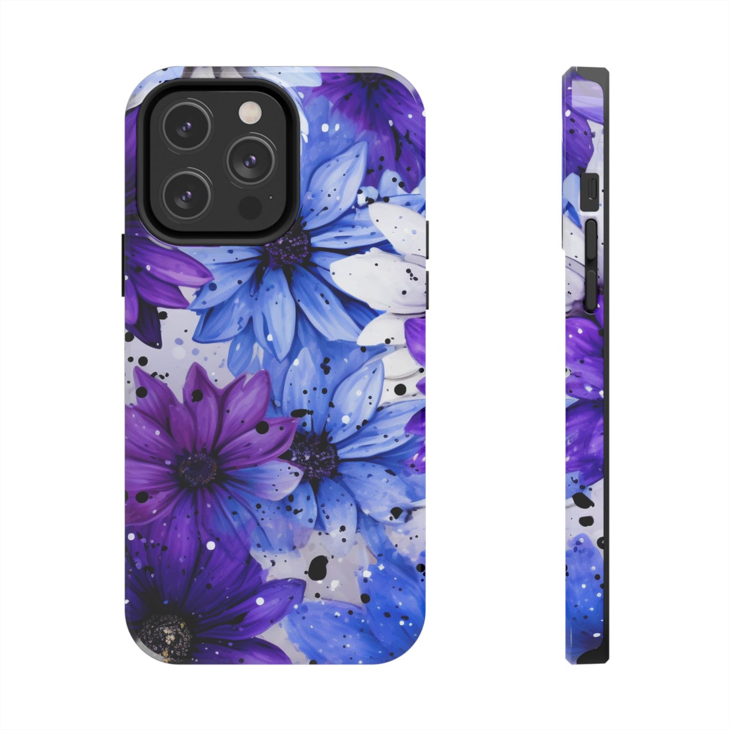 Vibrant Purple & Blue Floral Splash - iPhone Series Case