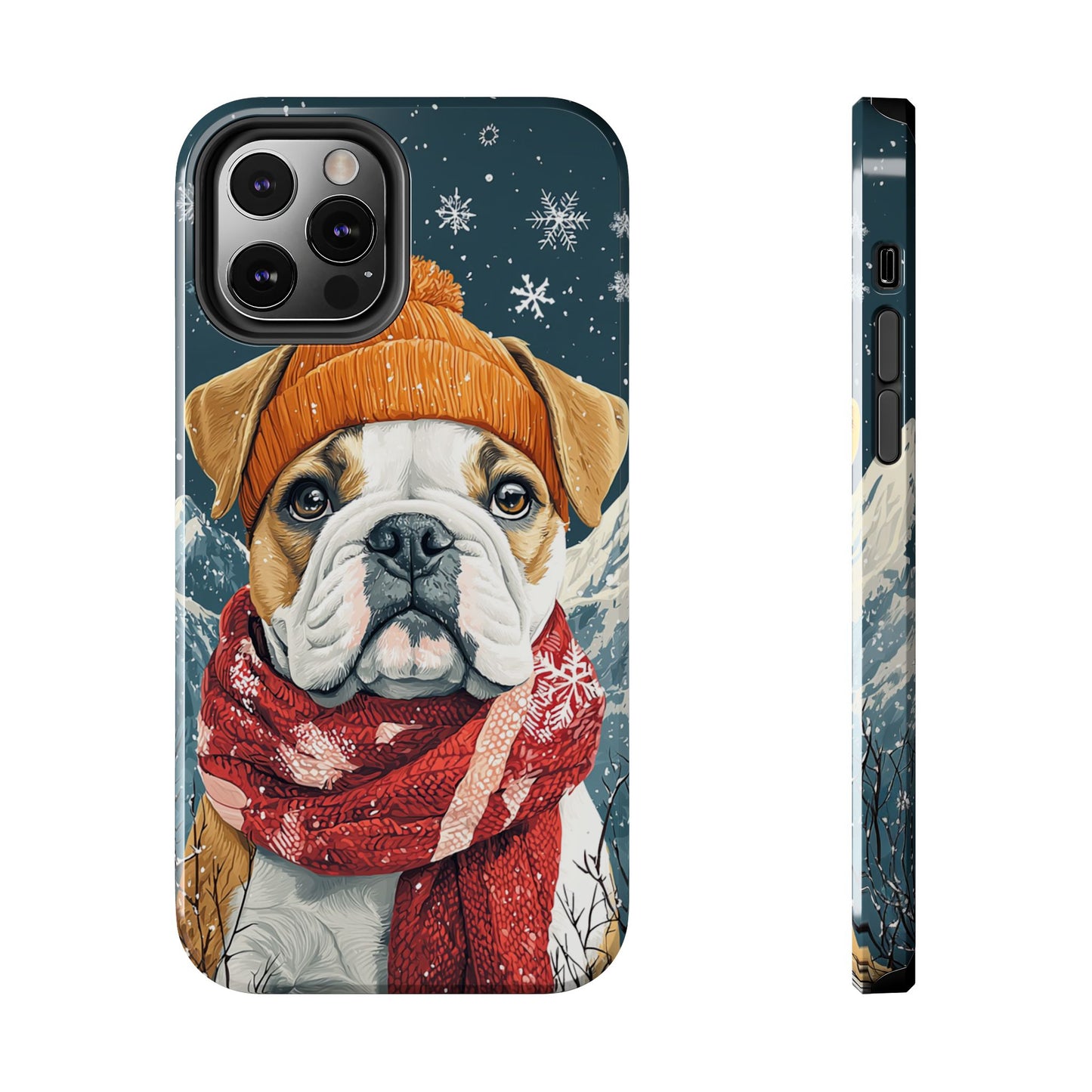 Cozy French Bulldog iPhone Case – Rustic Fireplace Protective Cover