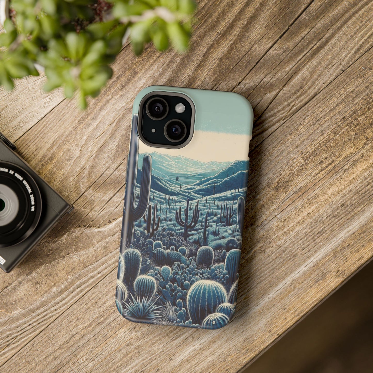 Desert Blues Cactus iPhone Case