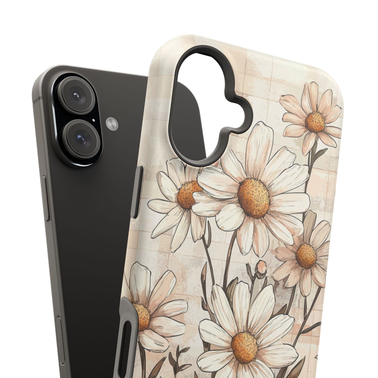 Pastel Daisy MagSafe iPhone Case - Elegant Floral Protective Cover