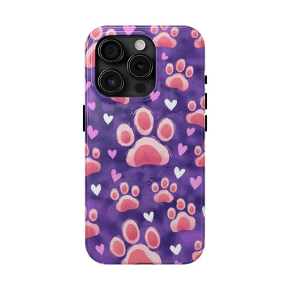 Bold Paw Print iPhone Case - Vibrant Pet-Themed Protective Cover