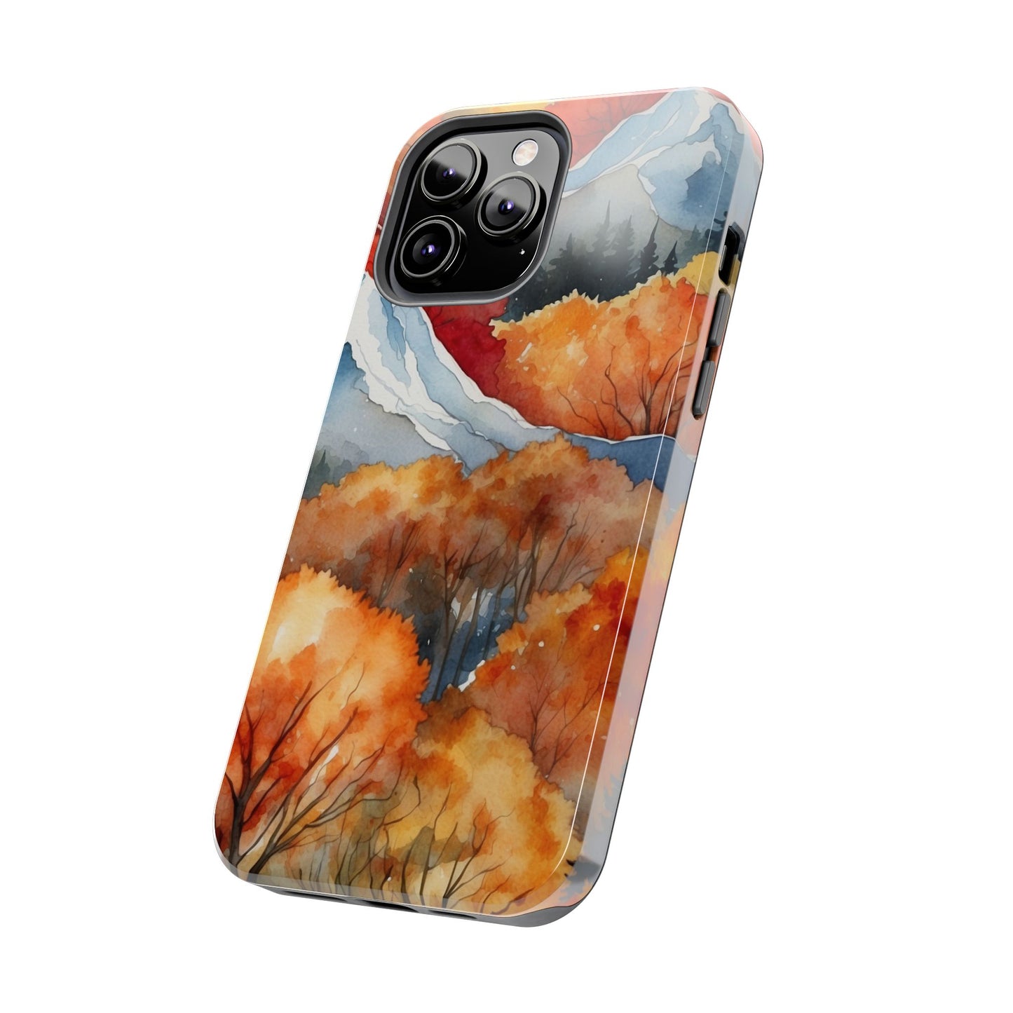 Autumn Mountain Forest Watercolor - iPhone Case