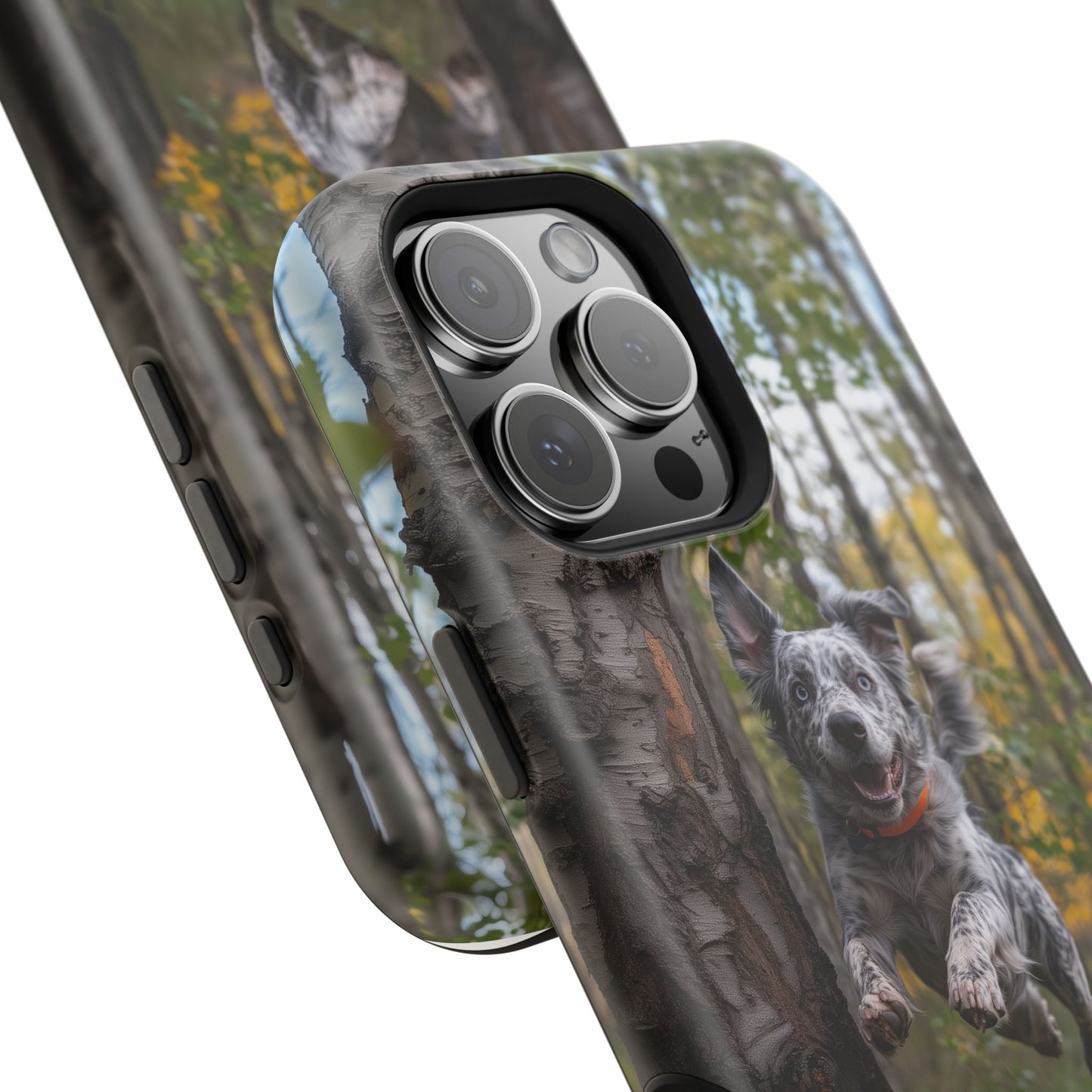 Happy Forest Dog MagSafe iPhone Case – Nature-Inspired Protective Cover