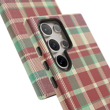 Vintage Plaid in Red & Cream – Samsung Galaxy Case with Timeless Style