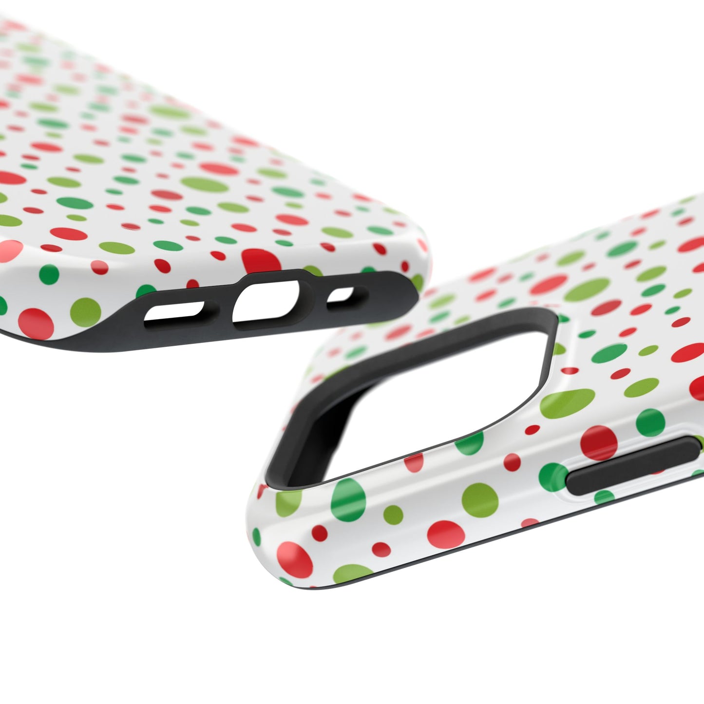 Red & Green Christmas Polka Dots – MagSafe iPhone Case