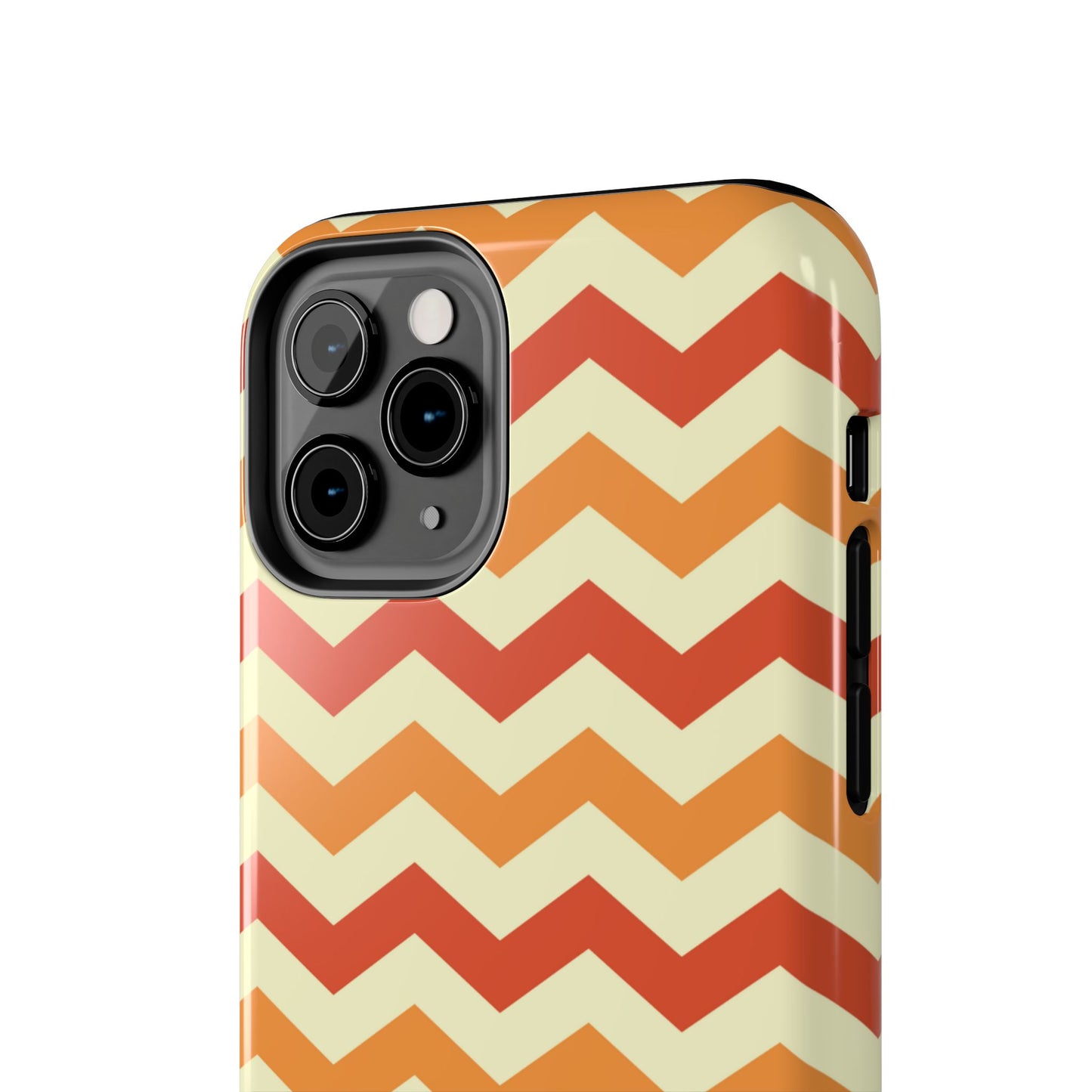 Warm Sunset Chevron – Orange, Red & Cream Geometric iPhone Case