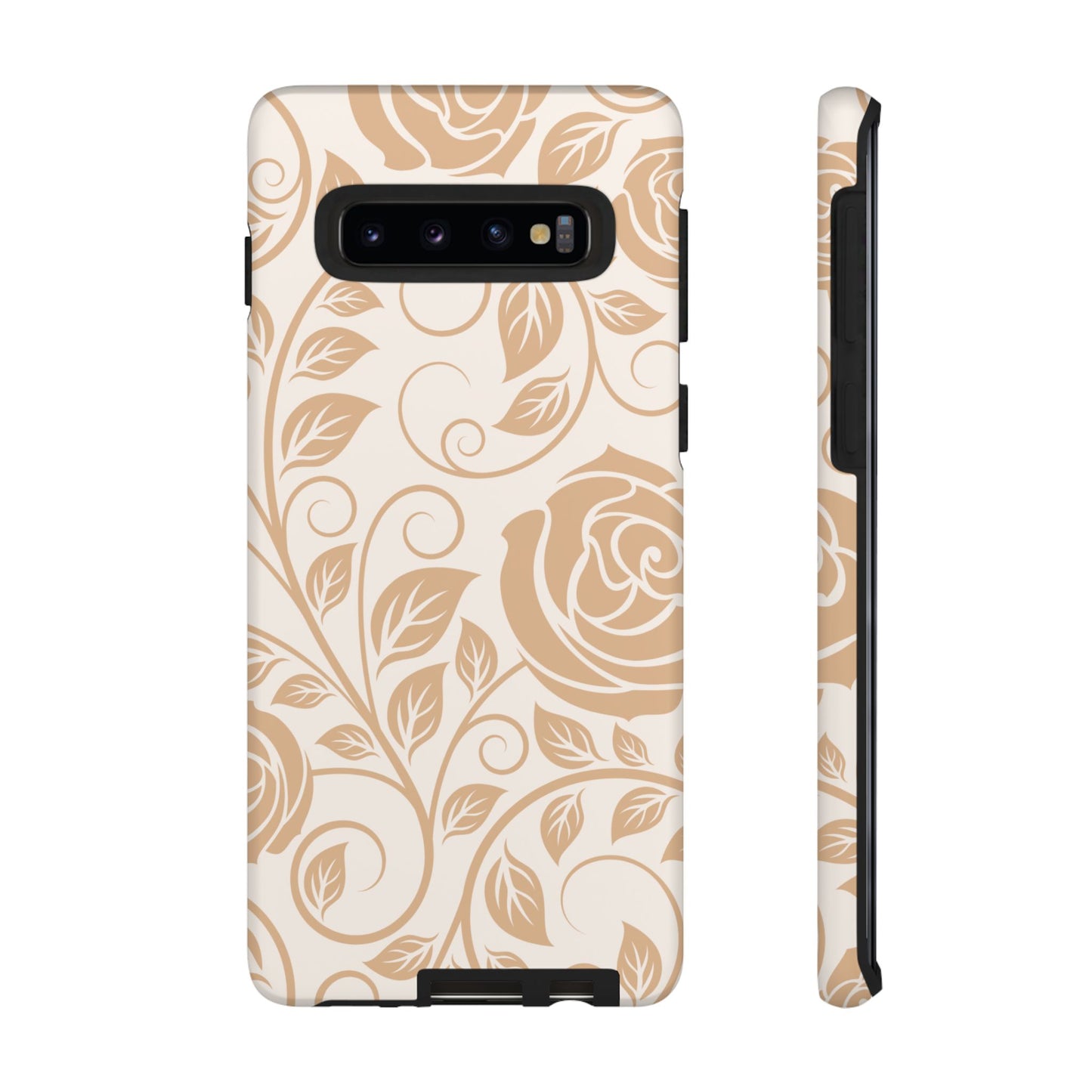 Vintage Rose Vine Tough Samsung Galaxy Case – Elegant Floral Pattern with Dual-Layer Protection