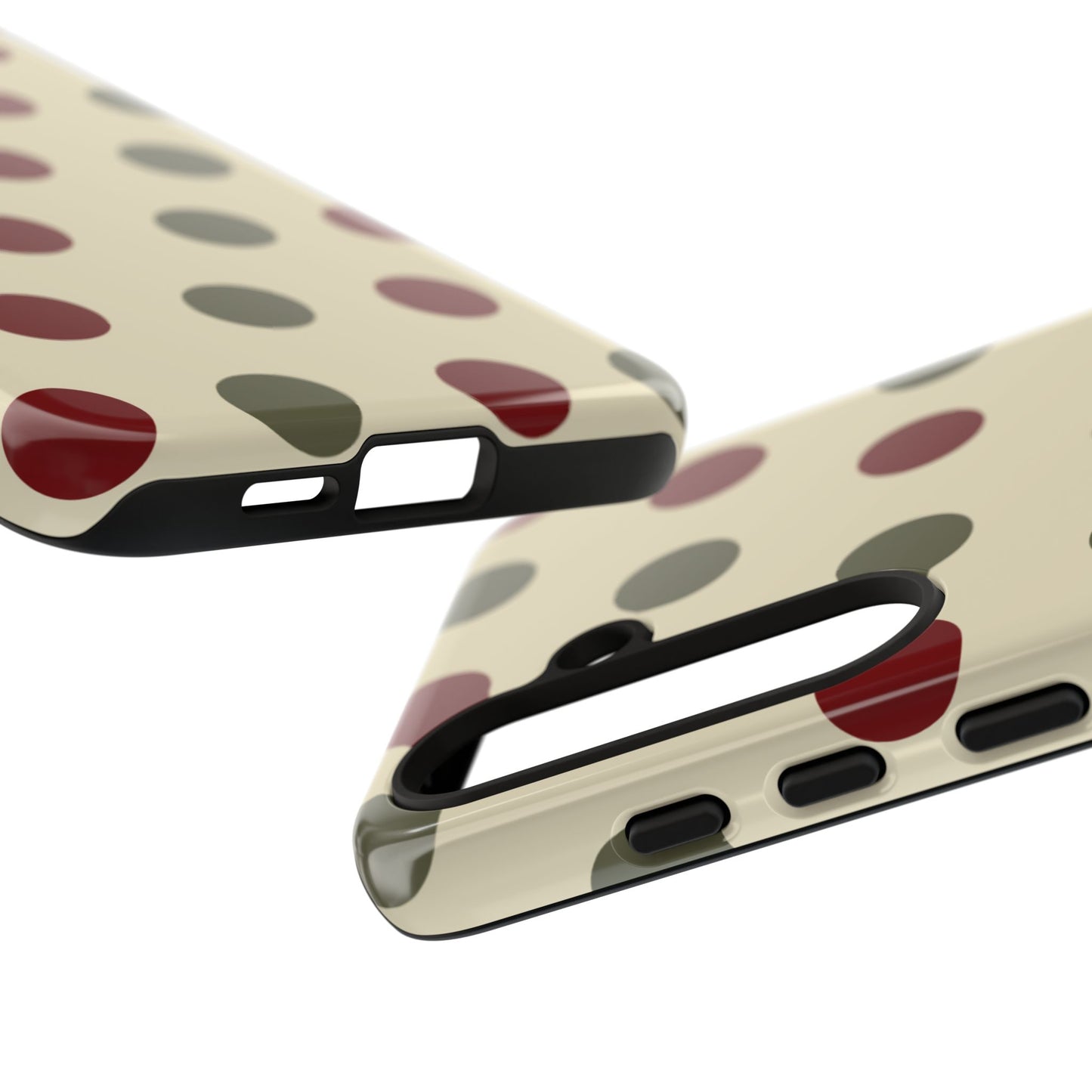 Red & Green Polka Dots on Cream – Samsung Galaxy Case