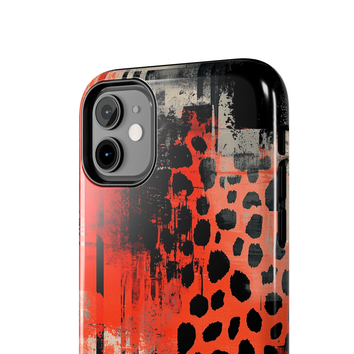 Cheetah Plaid iPhone Case – Red & Black Pattern