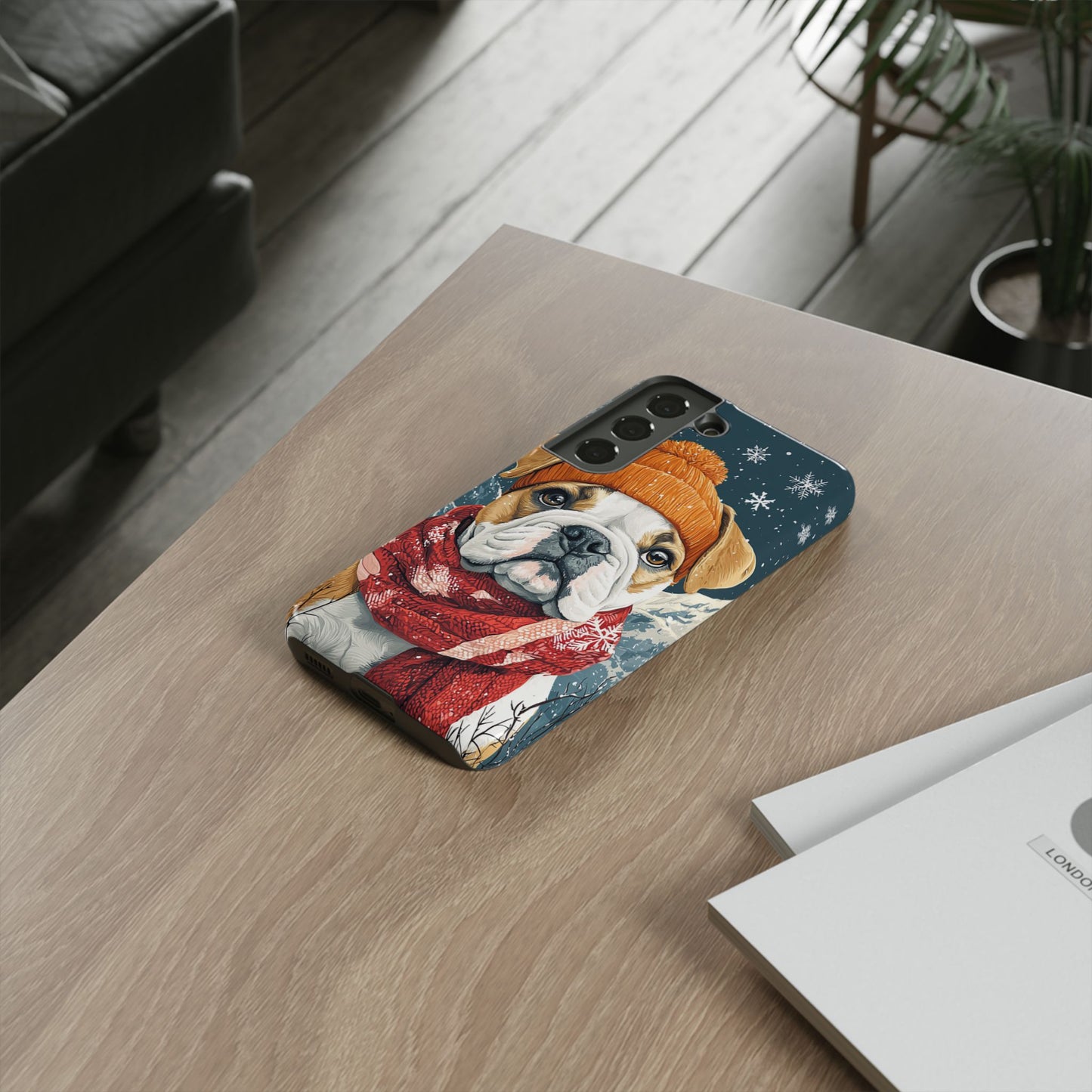 Cozy French Bulldog Samsung Galaxy Case – Rustic Fireplace Protective Cover