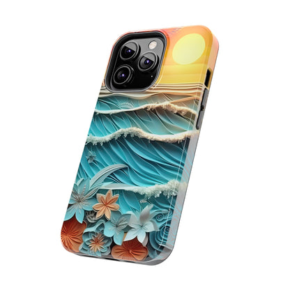 Tropical Sunset Paper Art Ocean – iPhone Series Case