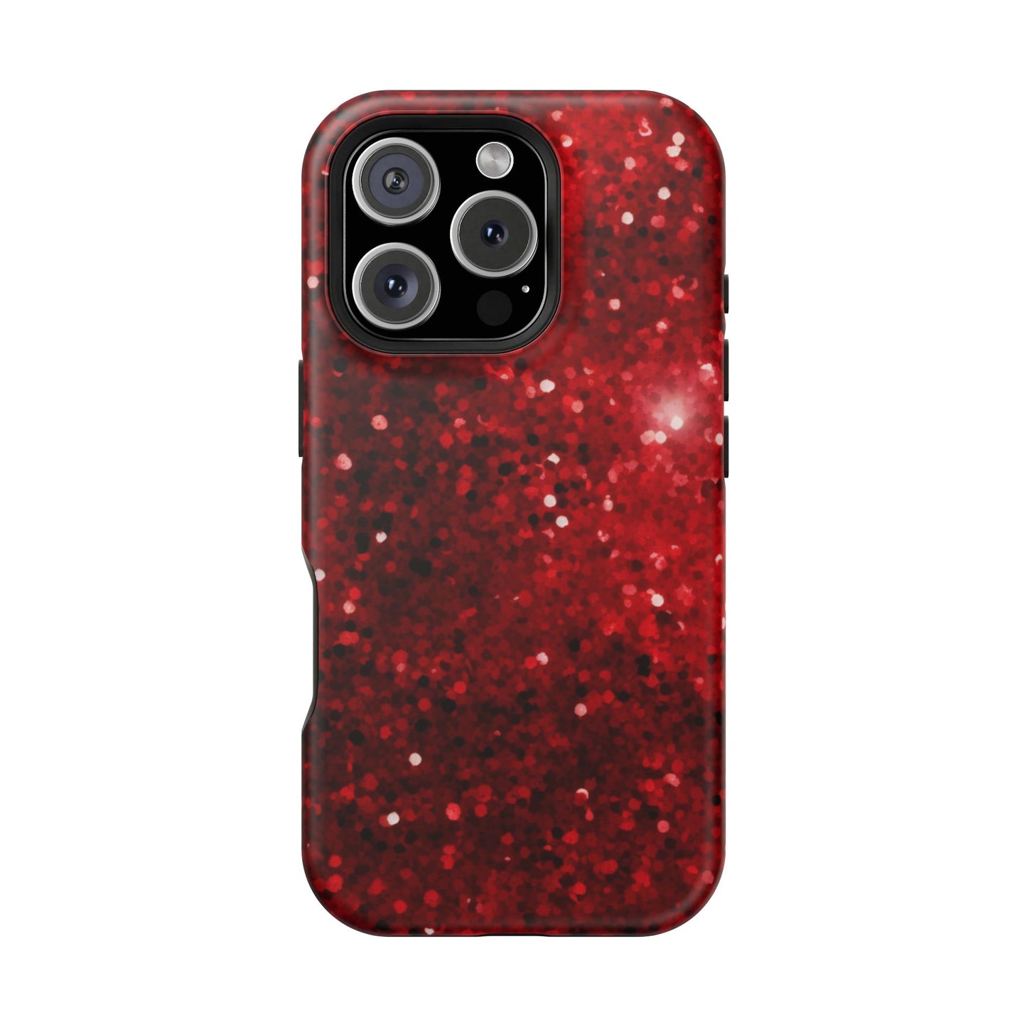 Crimson Glow Glitter MagSafe Case