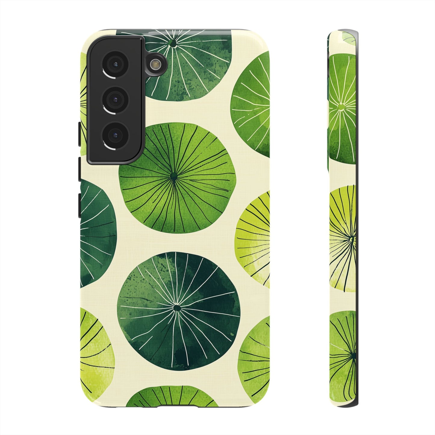 Watercolor Lily Pads Samsung Galaxy Case – Shockproof, Matte Finish, Dual-Layer Protection