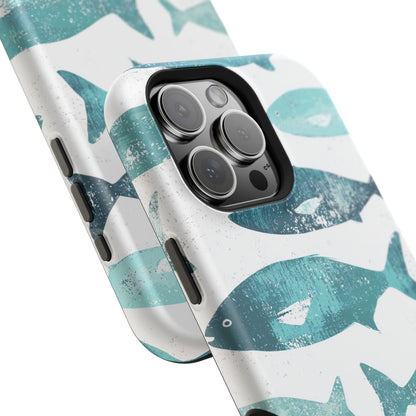 Vintage Blue Fish Print - MagSafe iPhone Series Case