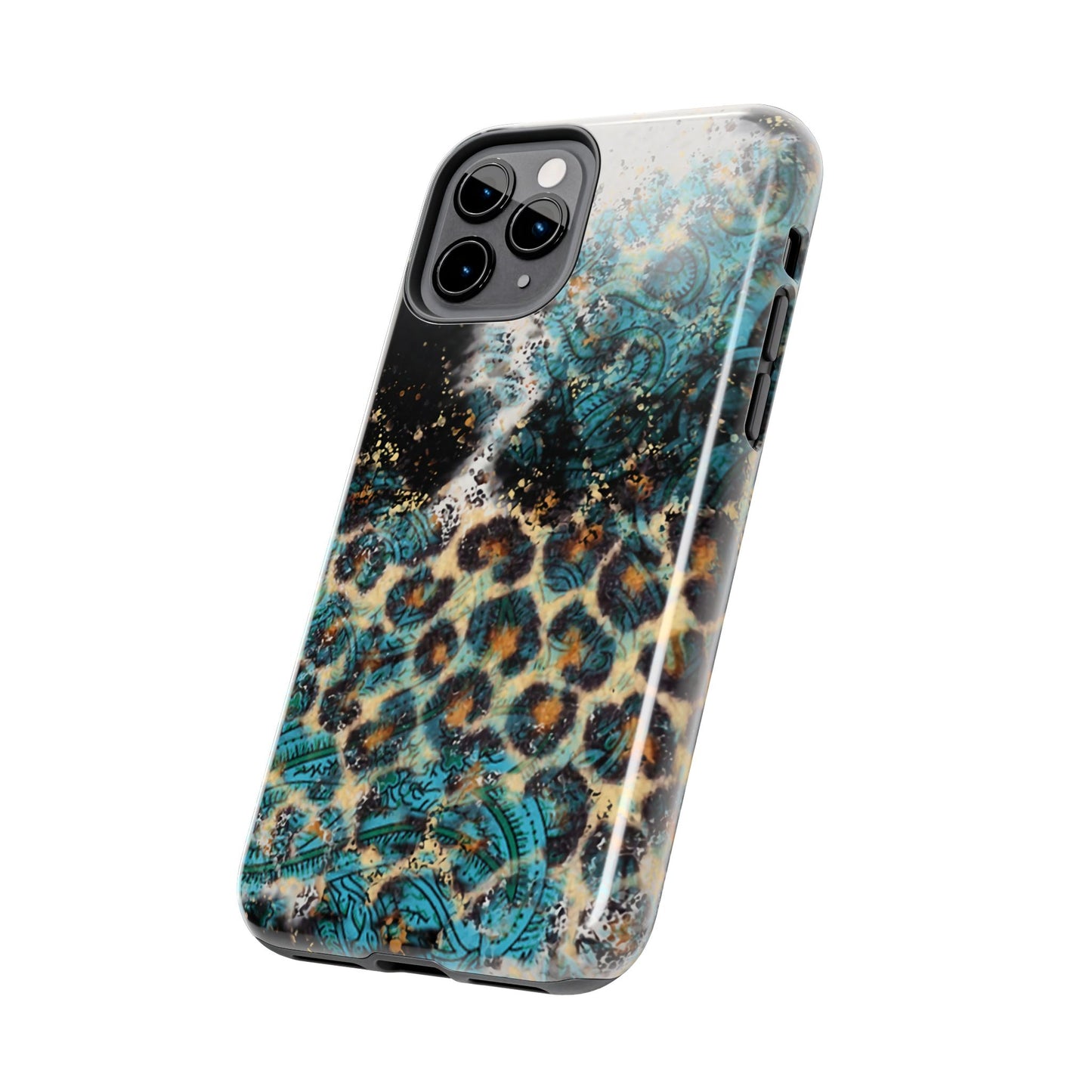 Turquoise Paisley Cowhide Leopard - iPhone Series Case