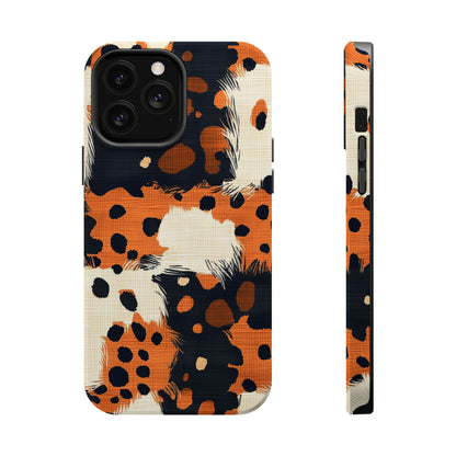 MagSafe iPhone Case: Cheetah Plaid – Brown & Black Pattern