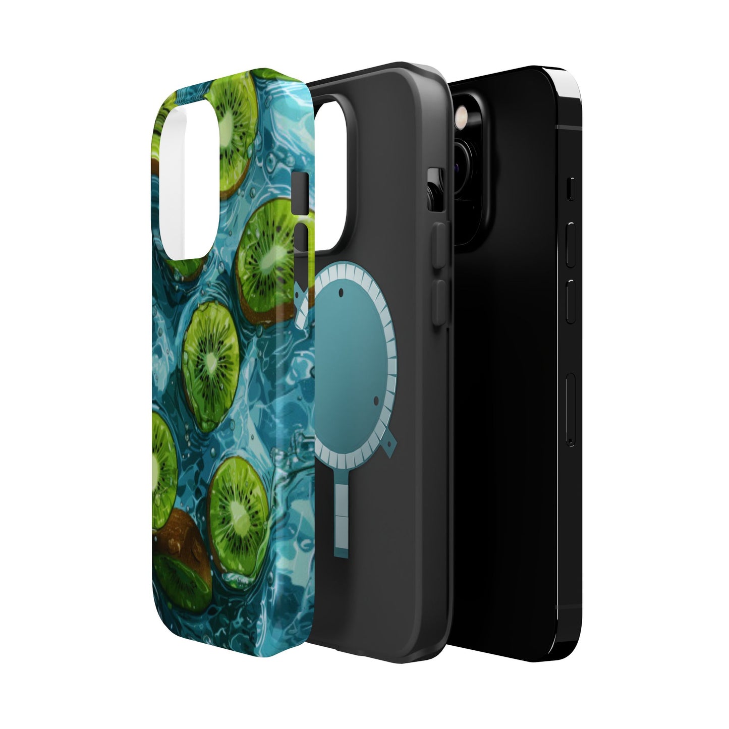 Tropical Kiwi Splash MagSafe iPhone Case – Tough Dual-Layer, Vibrant Summer Design