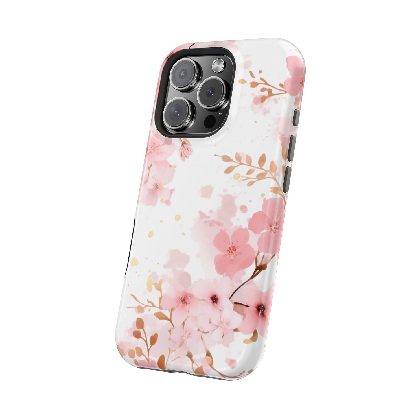 Soft Pink Cherry Blossom MagSafe Case – Floral Elegance with Wireless Charging