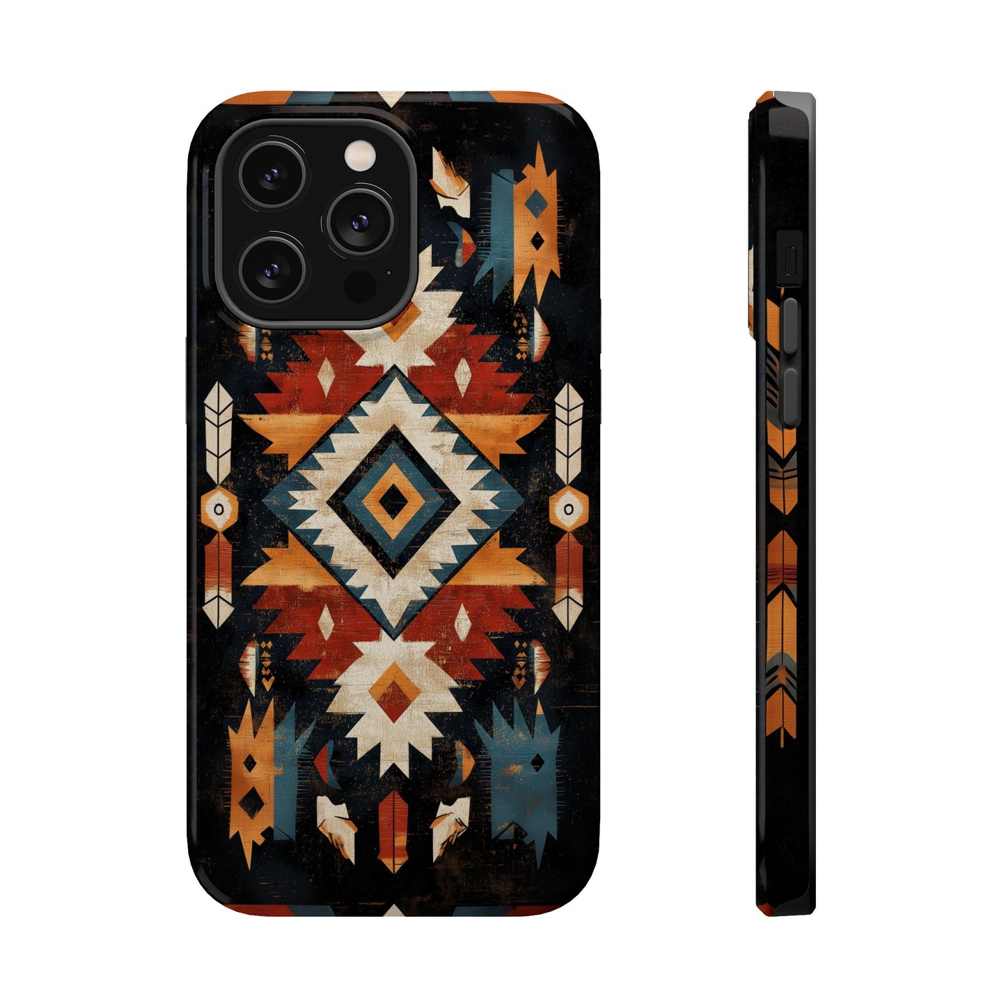 Southwestern Arrow & Diamond Tough MagSafe iPhone Case – Bold Tribal Design, Dual-Layer Protection