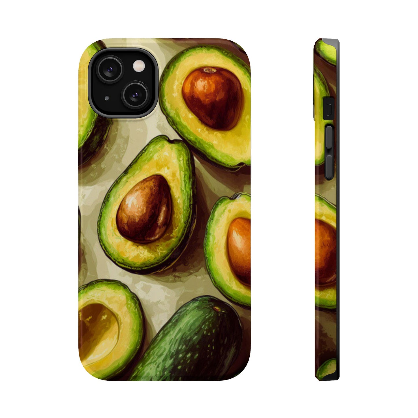 Realistic Avocado MagSafe iPhone Case – Detailed Green Fruit Design, Shockproof Protection