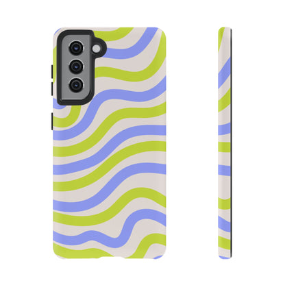 Neon Wave Samsung Galaxy Case – Bold Dual-Layer Protection with 70s-Inspired Vibe