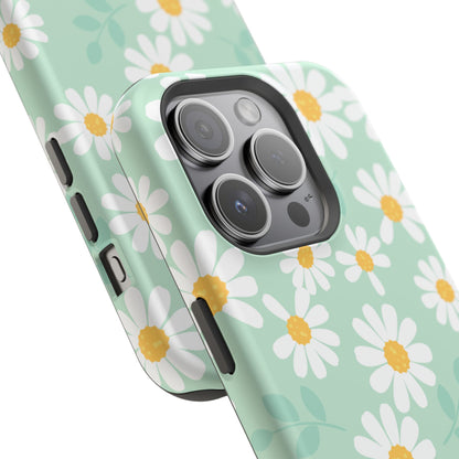 Charming Daisy Floral Tough MagSafe iPhone Case – Spring Pastel Design, Shockproof & Slim