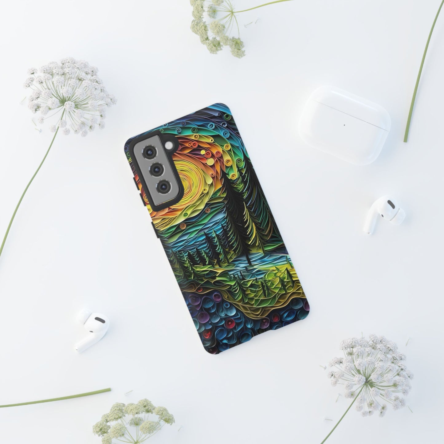 Radiant Forest Sunset Samsung Galaxy Case – Artistic Landscape Design