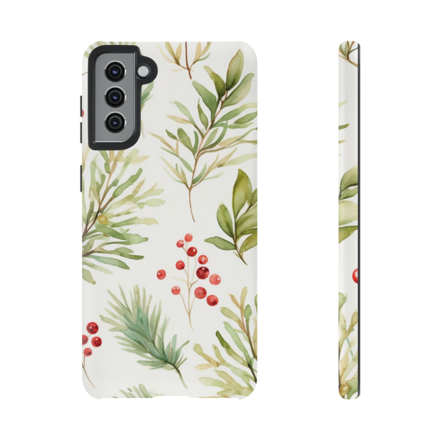 Winter Greenery & Berry Watercolor – Samsung Galaxy Series Case