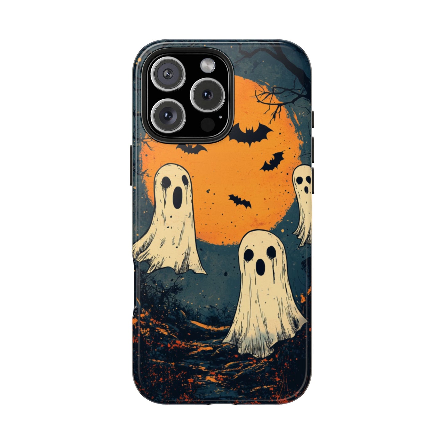 Haunted Ghosts & Full Moon iPhone Case – Spooky Halloween Design