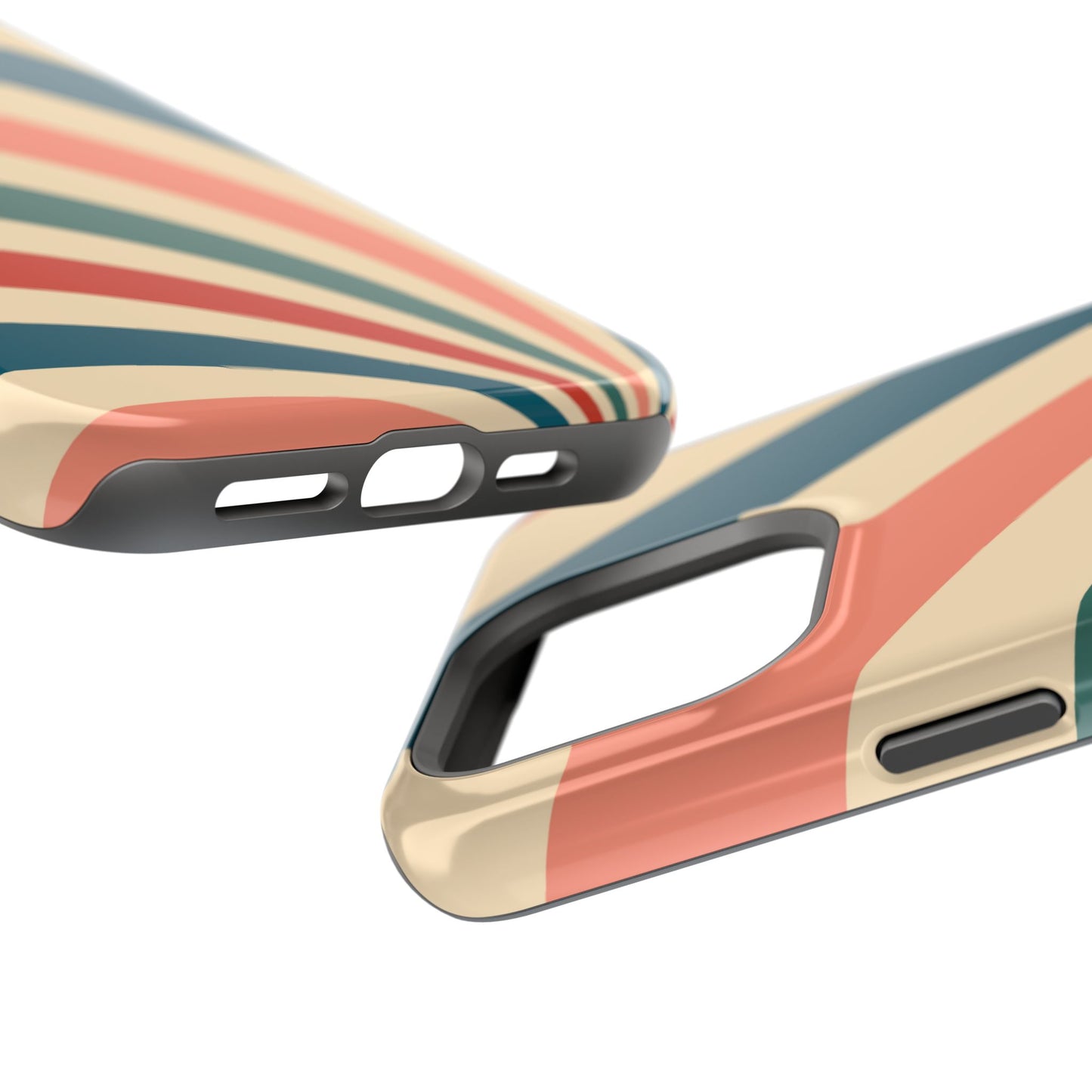 Retro Sunburst Swirl MagSafe iPhone Case – Dual-Layer Protection with Bold 70s Vibes