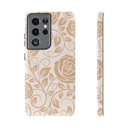 Vintage Rose Vine Tough Samsung Galaxy Case – Elegant Floral Pattern with Dual-Layer Protection