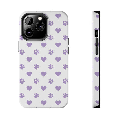 Paw Prints & Hearts – Cute and Durable iPhone Case for Animal Lovers