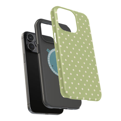 Sage Green Polka Dots – MagSafe iPhone Case